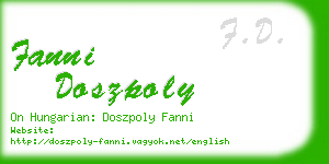 fanni doszpoly business card